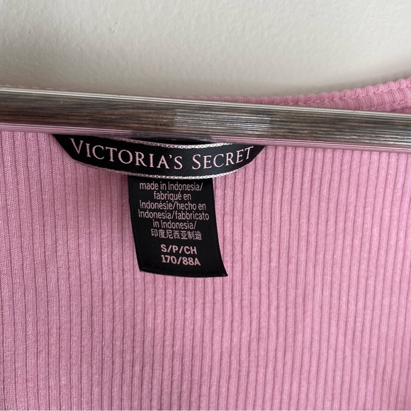 Victoria's Secret Cozy Wrap Crop Top Ribbed Ballet Wrap Ballerina Pink Sz Small - Picture 7 of 10